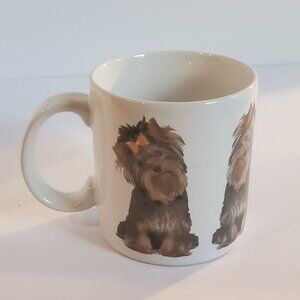 Vintage Snapshot Mugs Drinking Coffee Cup Ceramic Yorkie Dogs Lover Gift